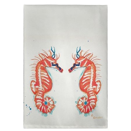 BETSY DRAKE Betsy Drake GT100 Coral Sea Horses Guest Towel - 20 x 20 in. GT100